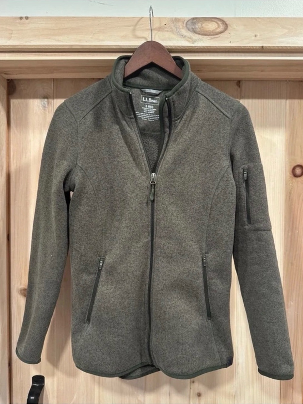 L.L. Bean Women's Olive Utility Full-Zip Jacket